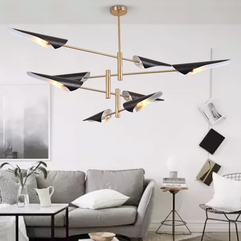 北欧后现代简约创意客厅餐厅灯具大气金属斜口工业风飞机艺术吊灯