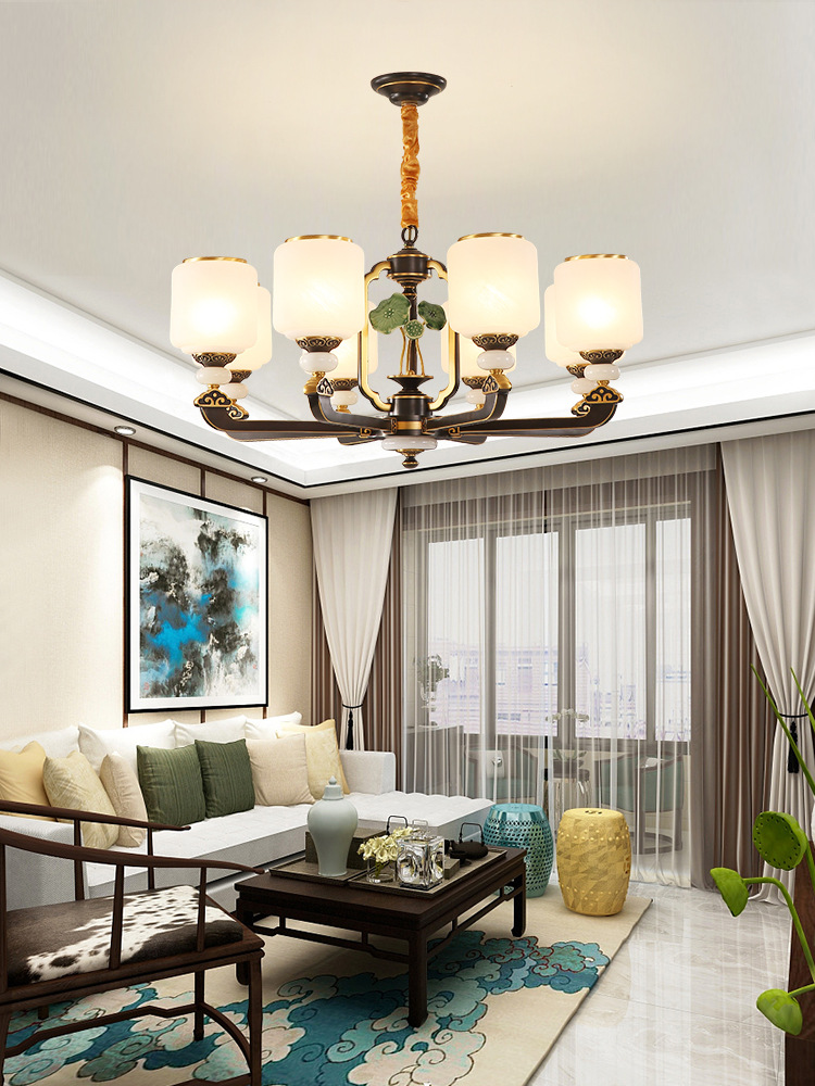 全铜新中式吊灯客厅灯现代简约卧室餐厅灯2020新款禅意中国风灯具