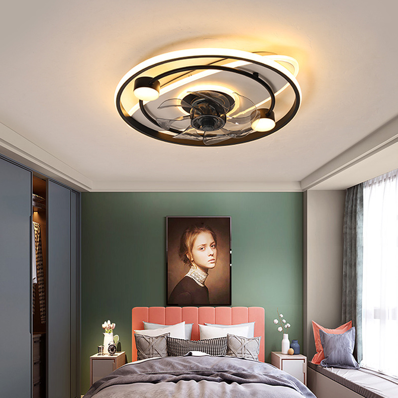 现代简约创意吸顶风扇灯卧室房间家用餐厅静音护眼书房LED吸顶灯