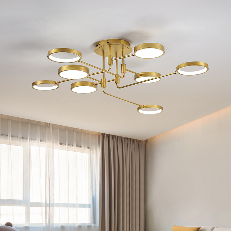 北欧简约现代金色轻奢客厅吊灯卧室书房低楼层创意LED吊灯