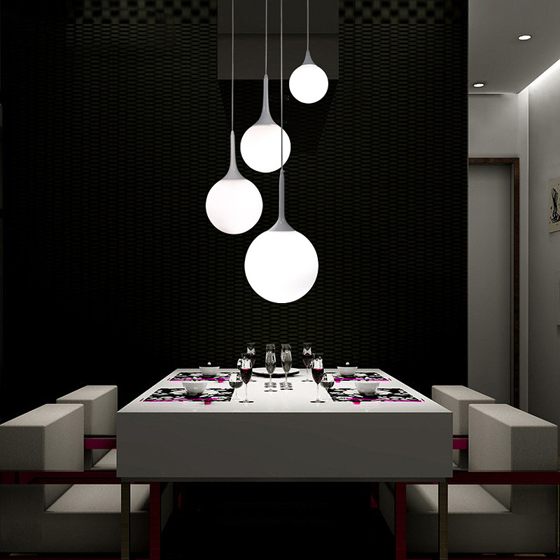 现代简约创意个性玻璃奶白球吊灯客厅卧室床头圆球形餐厅创意吊灯