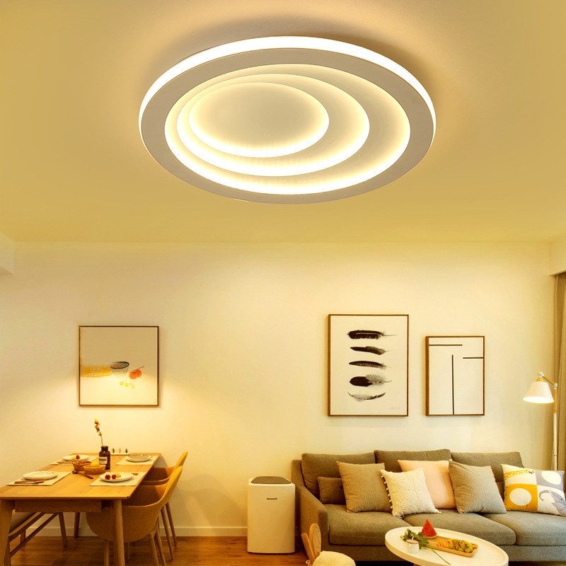 北欧卧室灯简约现代创意个性大气灯具圆形主卧婚房间LED吸顶灯饰