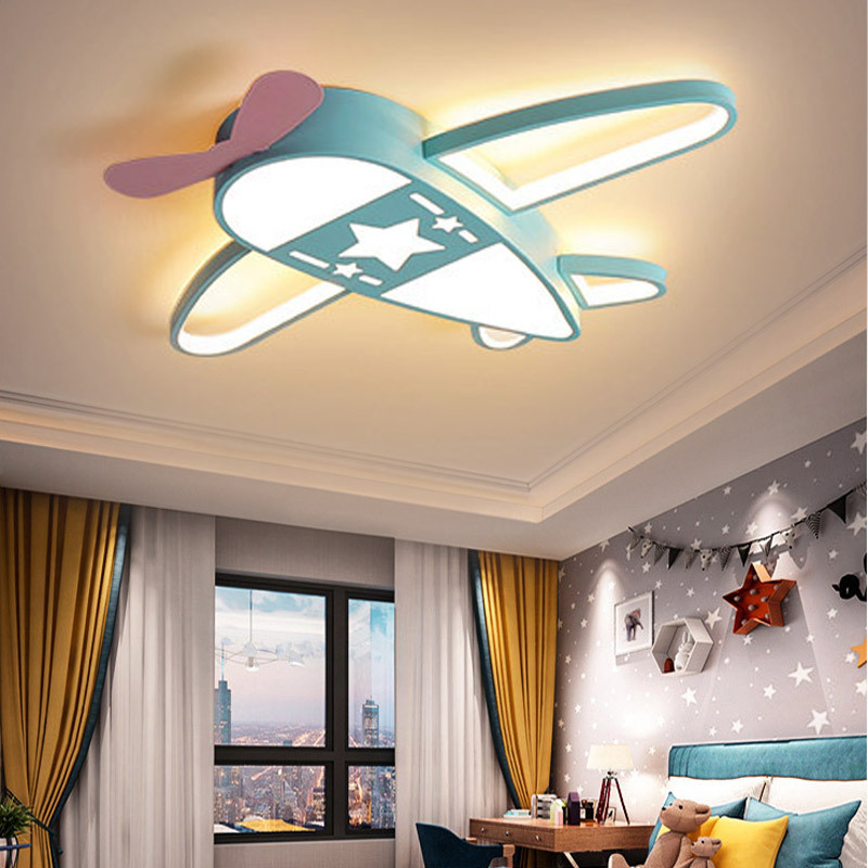 儿童房吸顶灯简约现代卧室灯男孩卡通飞机灯创意个性LED北欧灯具