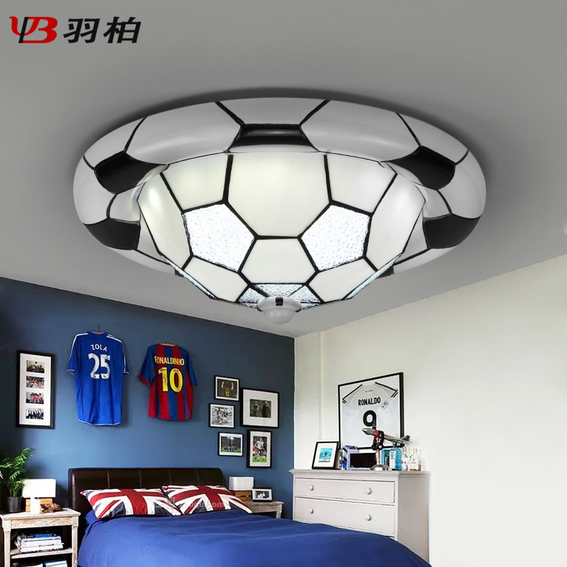创意个性足球吸顶灯卧室北欧简约美式欧式男孩房间灯具儿童房灯饰