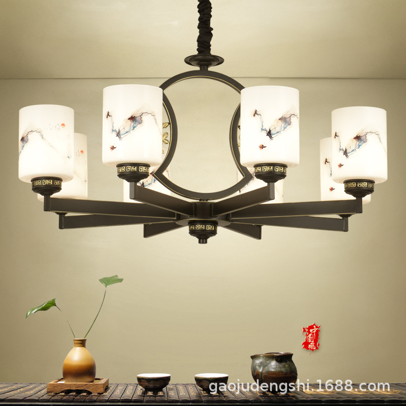 现代新中式吊灯客厅灯卧室餐厅饭厅茶室简约中国风禅意样板房灯具