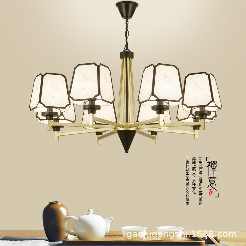 新中式吊灯客厅餐厅吊灯中国风简约现代大气家用书房创意禅意灯具