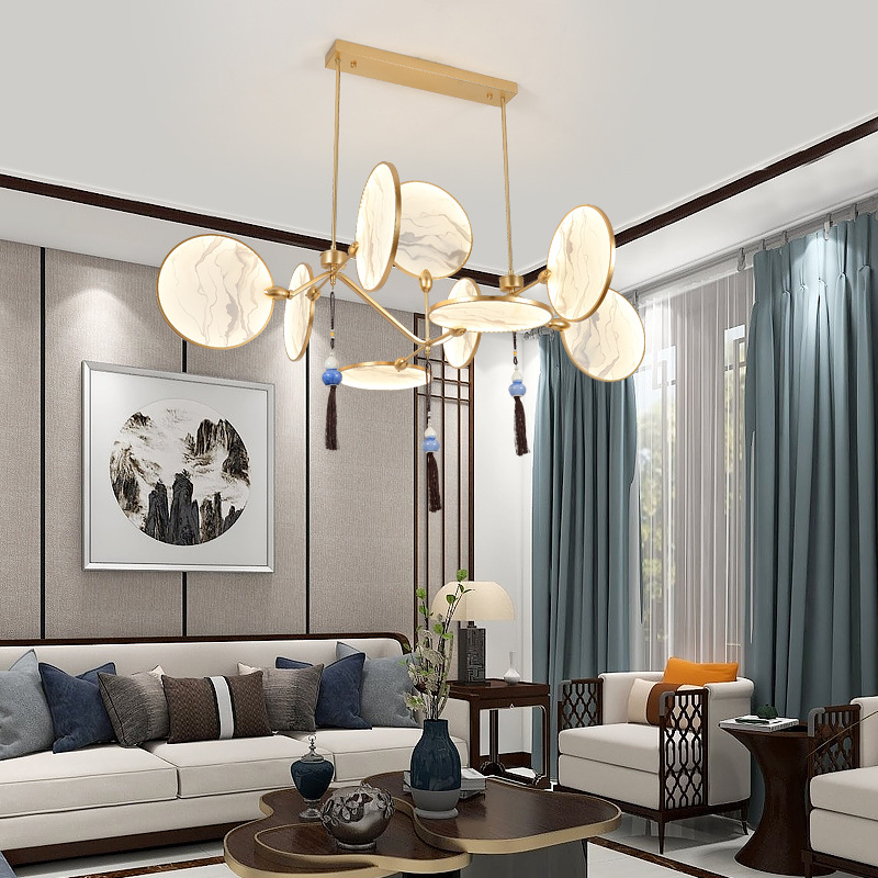 新中式吊灯轻奢客厅卧室创意后现代酒店餐厅简约茶室样板间吊灯具