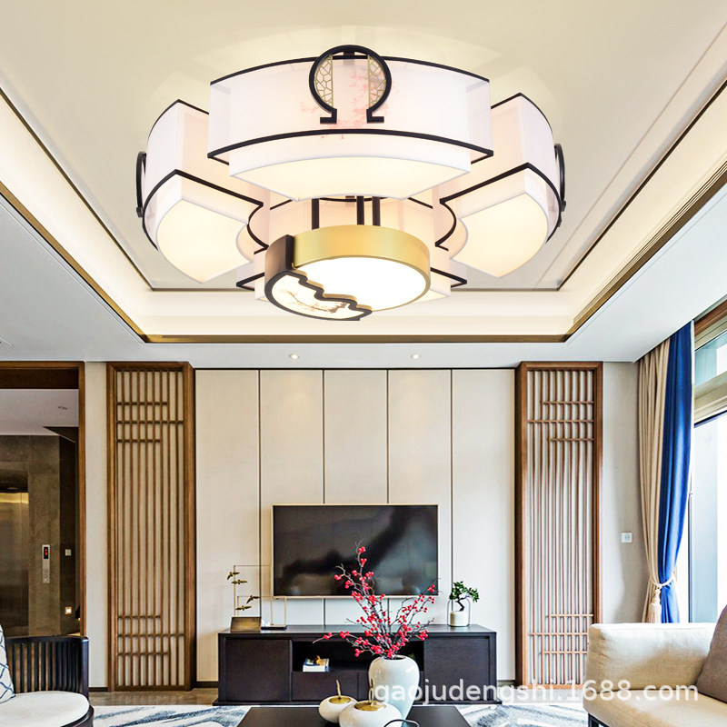 新中式吸顶灯中国风客厅灯圆形简约现代大气家用餐厅卧室中式灯具