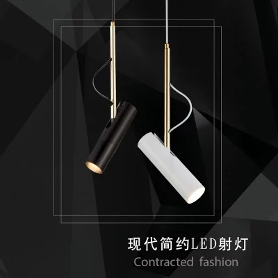 丹麦北欧后现代吊灯餐厅吧台LED吸顶射灯服装店展厅明装轨道射灯