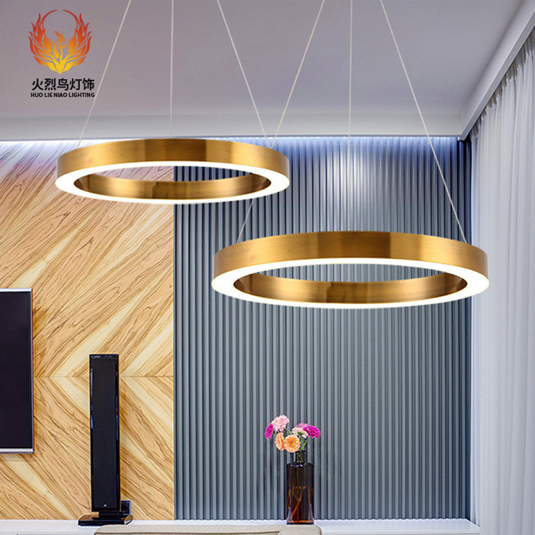 客厅餐厅吊灯创意个性现代简约后现代北欧灯具圆形环形工业风吊灯