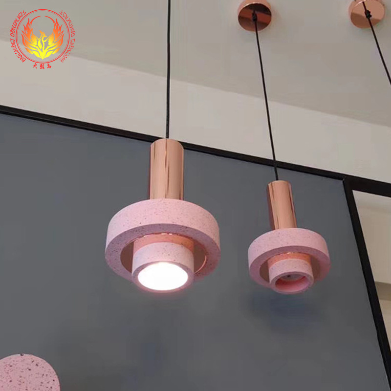 北欧床头小吊灯 现代简约水磨石餐厅灯个性创意咖啡吧台吊灯led灯