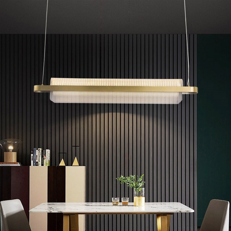 简约现代餐厅灯饰 设计师北欧个性客厅吧台办公桌长条轻奢LED吊灯