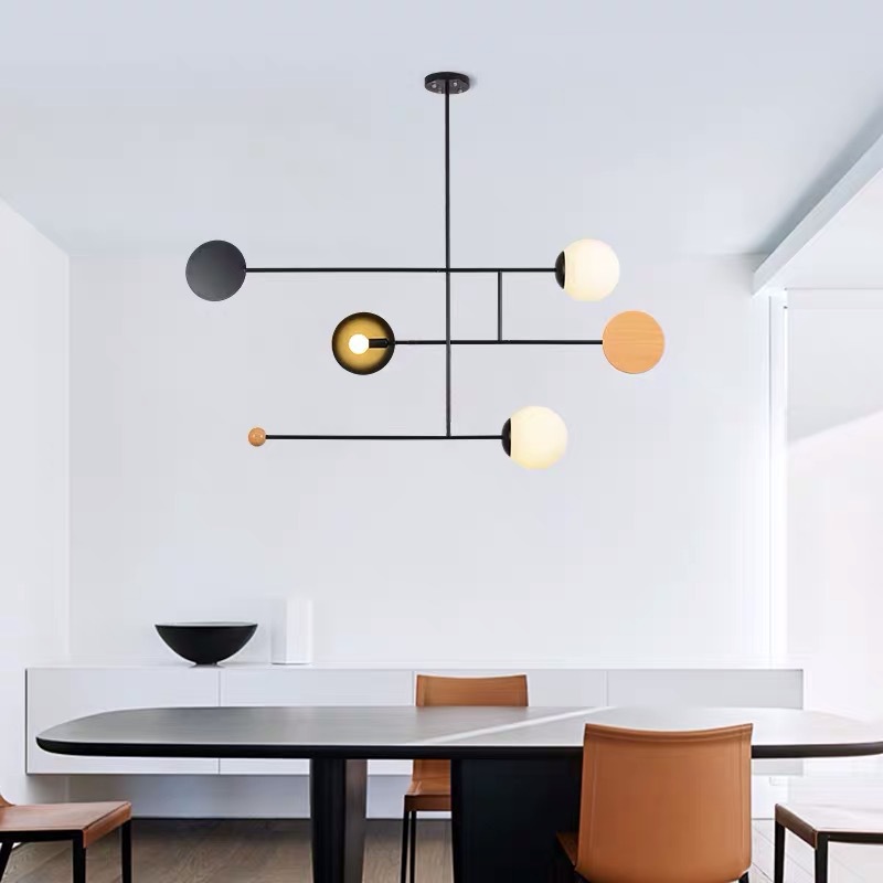 北欧餐厅吊灯 简约现代艺术灯具创意个性客厅吧台设计师线条LED灯