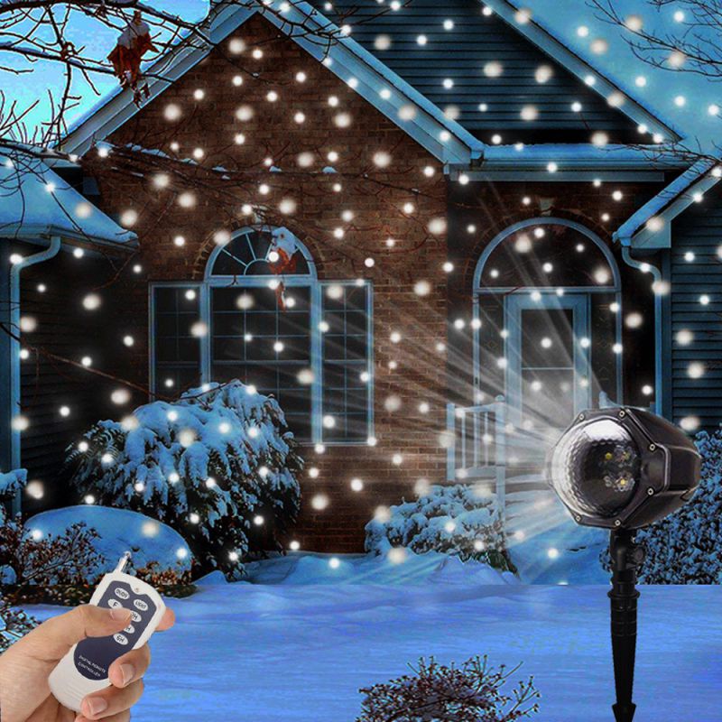 供应LED下雪灯 雪花投影灯模拟白雪点  户外亮化草坪防水圣诞灯